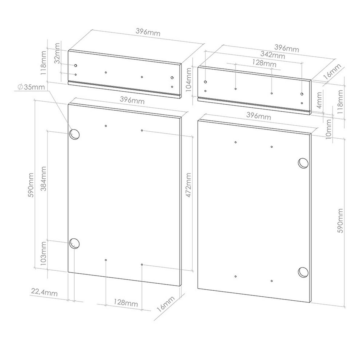 KUCHYŇSKÁ DVÍŘKA R-Line Beton - šedá, kompozitní dřevo (79.2/70.8/1.6cm) - Vicco