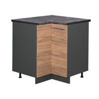 ECKUNTERSCHRANK Fame-Line Goldkraft Eiche 80.5 cm, AP Anthrazit - Honigeiche/Anthrazit, Holzwerkstoff (80.5/82/60cm) - Vicco