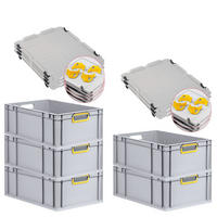 EUROBOX 5x Nextgen Color Mit Auflagedeckel 22x40x60cm Griffe Gelb Offen - Gelb, Kunststoff (40/22/60cm) - PROREGAL