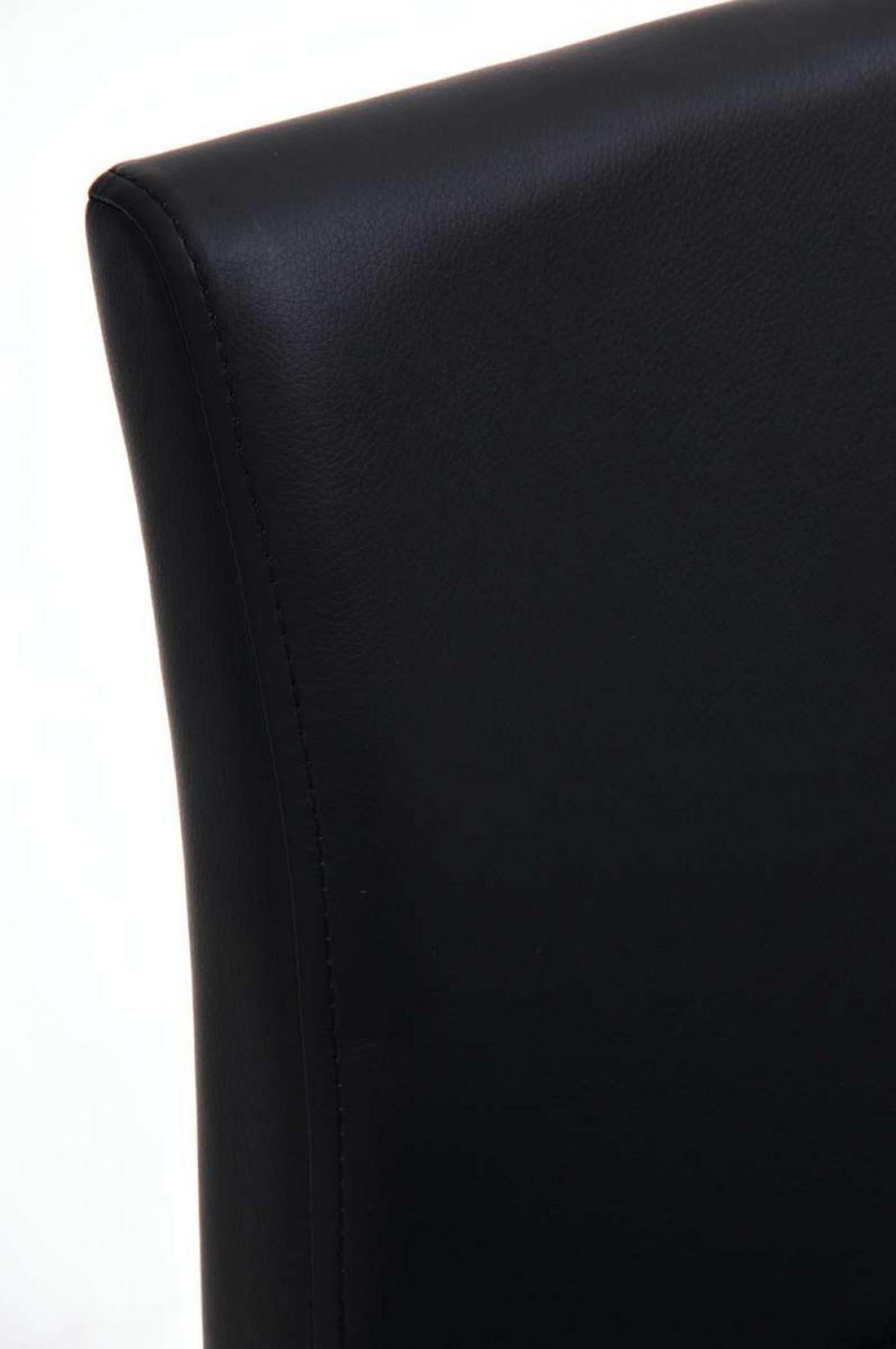 BARHOCKER Lederlook Schwarz - Edelstahlfarben/Schwarz, Textil/Metall (42/86/44cm) - CLP