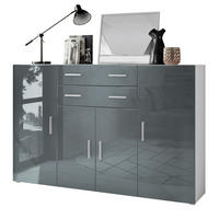 HIGHBOARD Aron Fronten in Grau Hochglanz - Grau, Holzwerkstoff (166.5/106.5/35cm) - Vladon