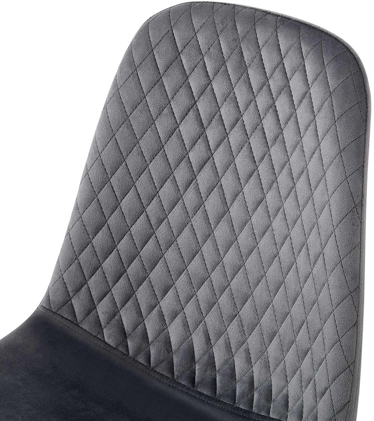 STUHL Samt Dunkelgrau - Dunkelgrau/Schwarz, Textil/Metall (44/88/54cm) - CLP