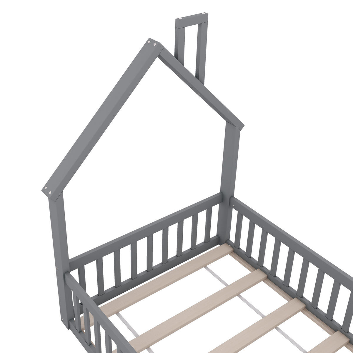 HAUSBETT Kiefernholz 90/200 cm Grau - Grau, Holz - Raumix