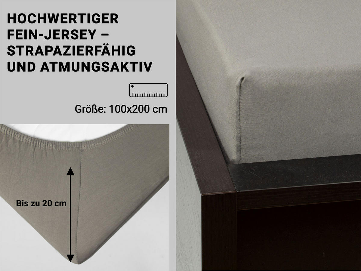 SPANNBETTLAKEN, 100x200 cm, 100% Baumwolle, Braun - Braun, Textil (100/200cm) - Zollner