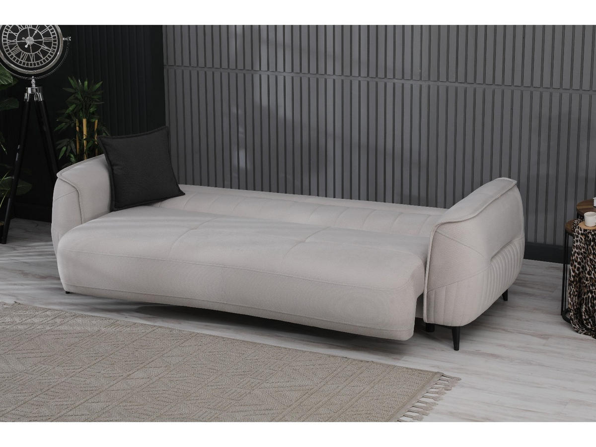 SITZGARNITUR Cordoba, Beige Stellvariante 3+2+1 - Beige, Holzwerkstoff/Kunststoff (245/85/104cm)