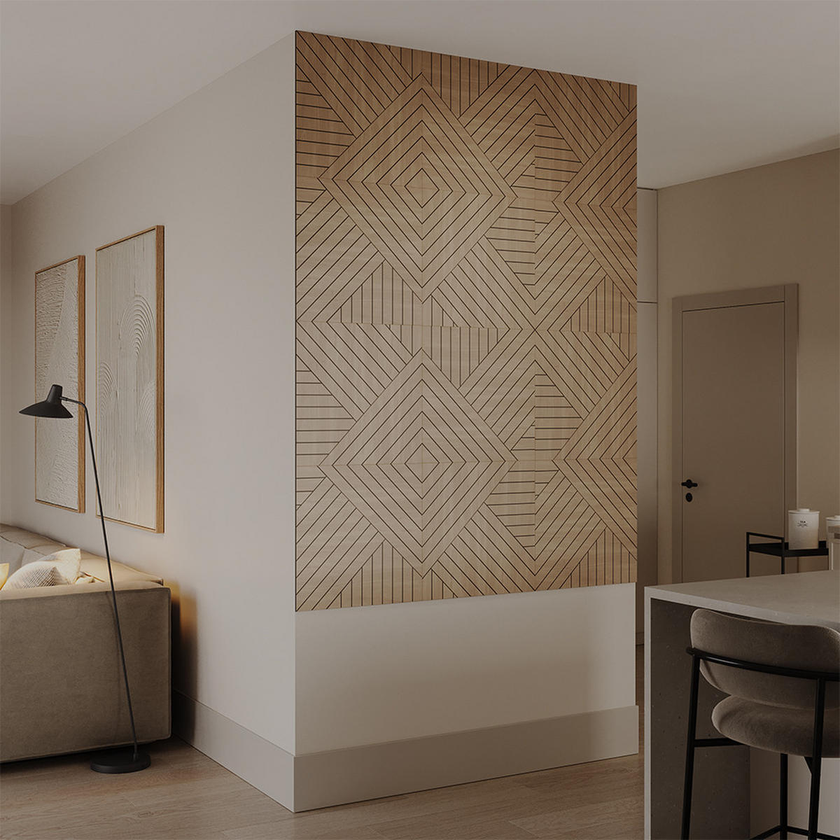 NÁSTĚNNÝ PANEL Dub - barva dubu, kompozitní dřevo (52/52/0.8cm) - Vicco