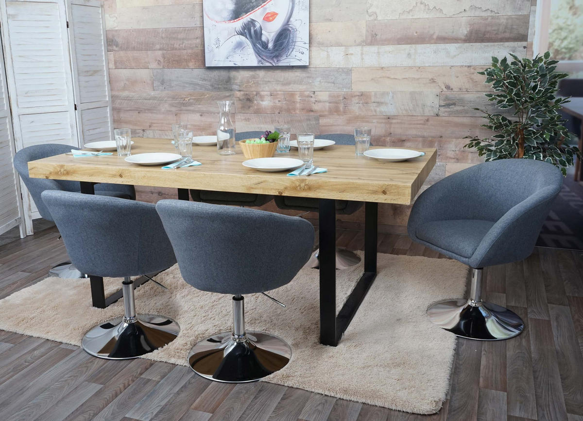 ESSZIMMERSTUHL Grau 6er-Set - Grau, Textil (59/90/60cm) - MCW