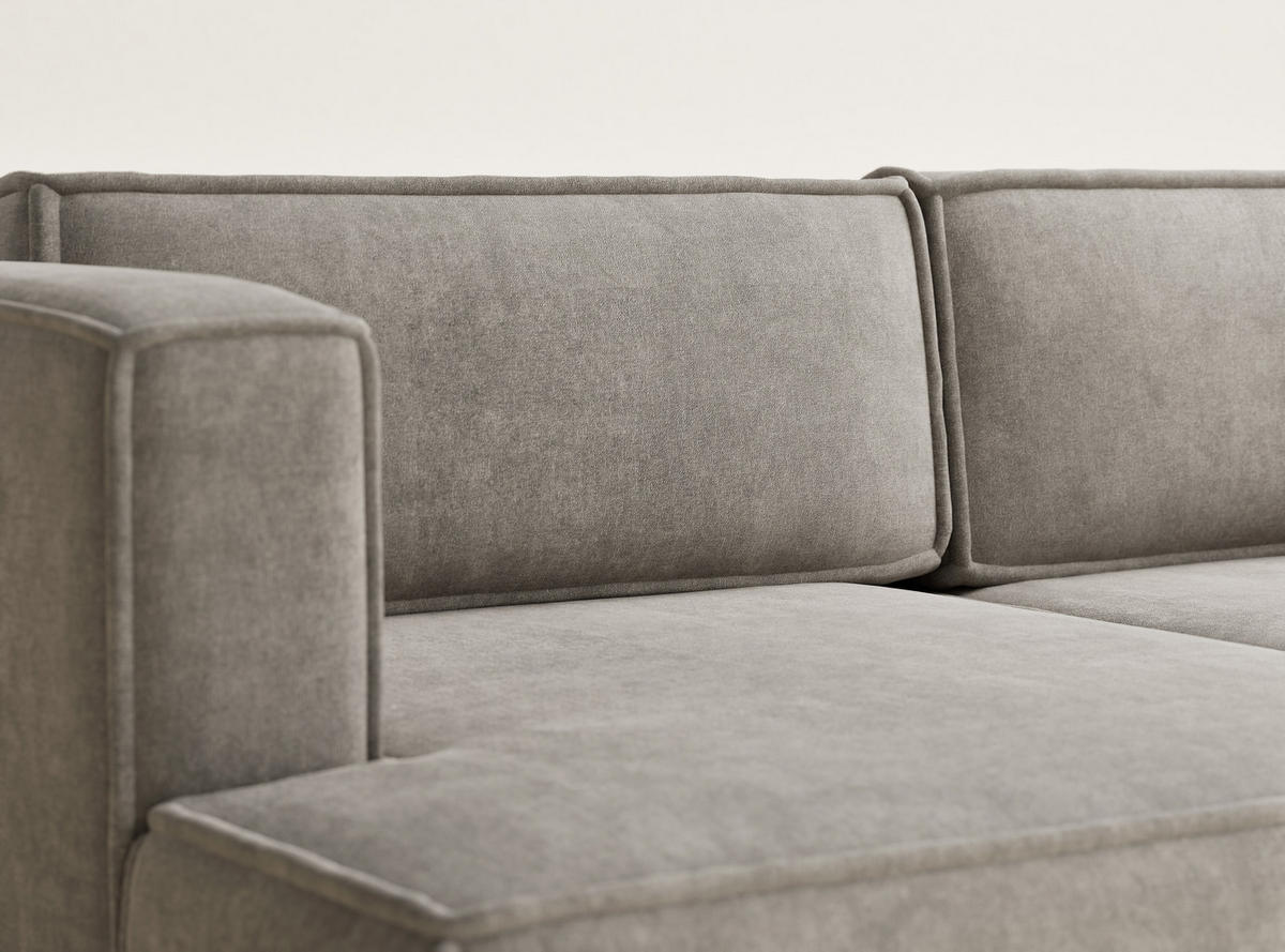 ECKSOFA MIT SCHLAFFUNKTION Velto Braun Webstoff - Schwarz/Braun, Holz/Holzwerkstoff (152/250cm) - Maison de Reve