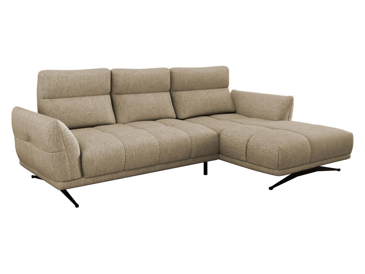 ECKSOFA Giovanni Z LCH, Seite: Rechts 2R-LC - Beige/Schwarz, Holz/Textil (298/195cm) - MIRJAN24