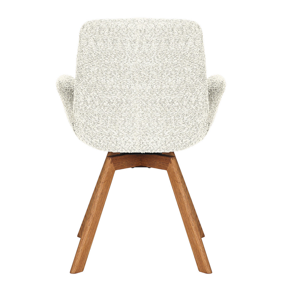 POLSTERSTUHL - Massivholz / Textil - Eiche - Weiß, Eichenholz/Holz (61/84/61cm) - home24