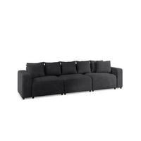SOFA Megan 3-sitzer In Poso - Anthrazit, Holzwerkstoff/Textil (327/75/98cm) - Fun Möbel