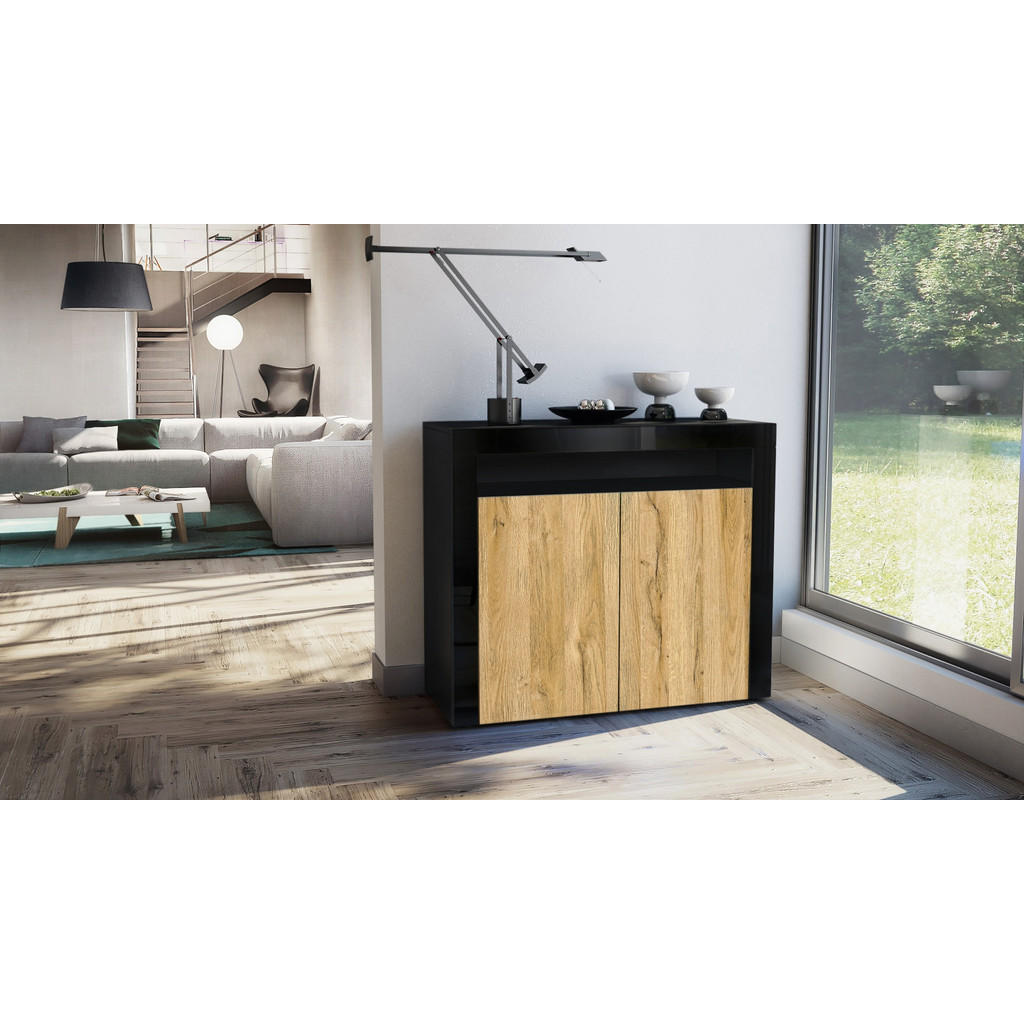 Thumbnail - Vladon Kommode, Eiche, Holzwerkstoff, 108x92x40 cm, Wohnzimmer, Kommoden & Sideboards, Kommoden