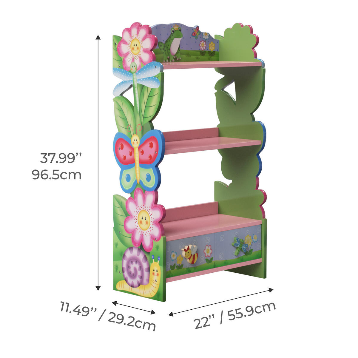 KINDER-BÜCHERREGAL, Mehrfarbig, 97cm - Multicolor, Holzwerkstoff (29/97/56cm) - Teamson Kids