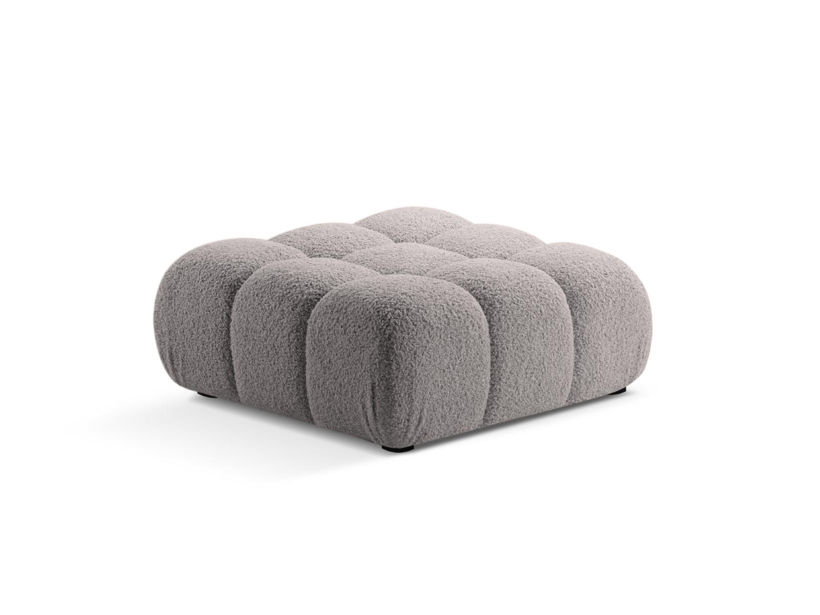 POUF Bellis aus Boucle hellgrau - Hellgrau, Textil (94/43/94cm) - Micadoni