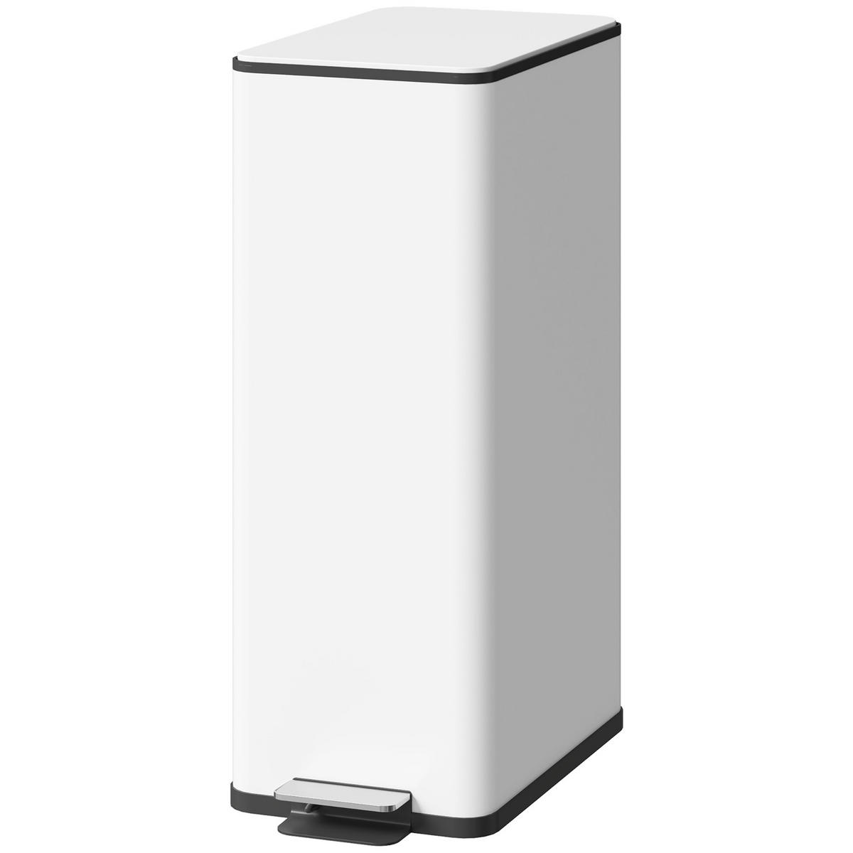 MÜLLEIMER DE-08939 20 L mit Soft-Close-Deckel & Deodorant-Fach Weiß - Weiß, Metall (37.2/57/21.5cm) - ComfortXL