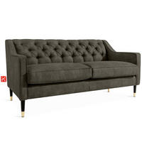 2-SITZER-SOFA NOMUS gesteppt, Graphitfarben - Wengefarben/Graphitfarben, Holzwerkstoff (170/78/80cm) - KONSIMO®