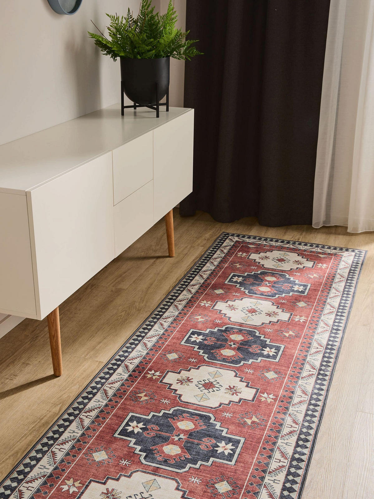 VINTAGE-LÄUFER George waschbar 80x240 cm - Blau/Multicolor, Kunststoff (80/240cm) - benuta