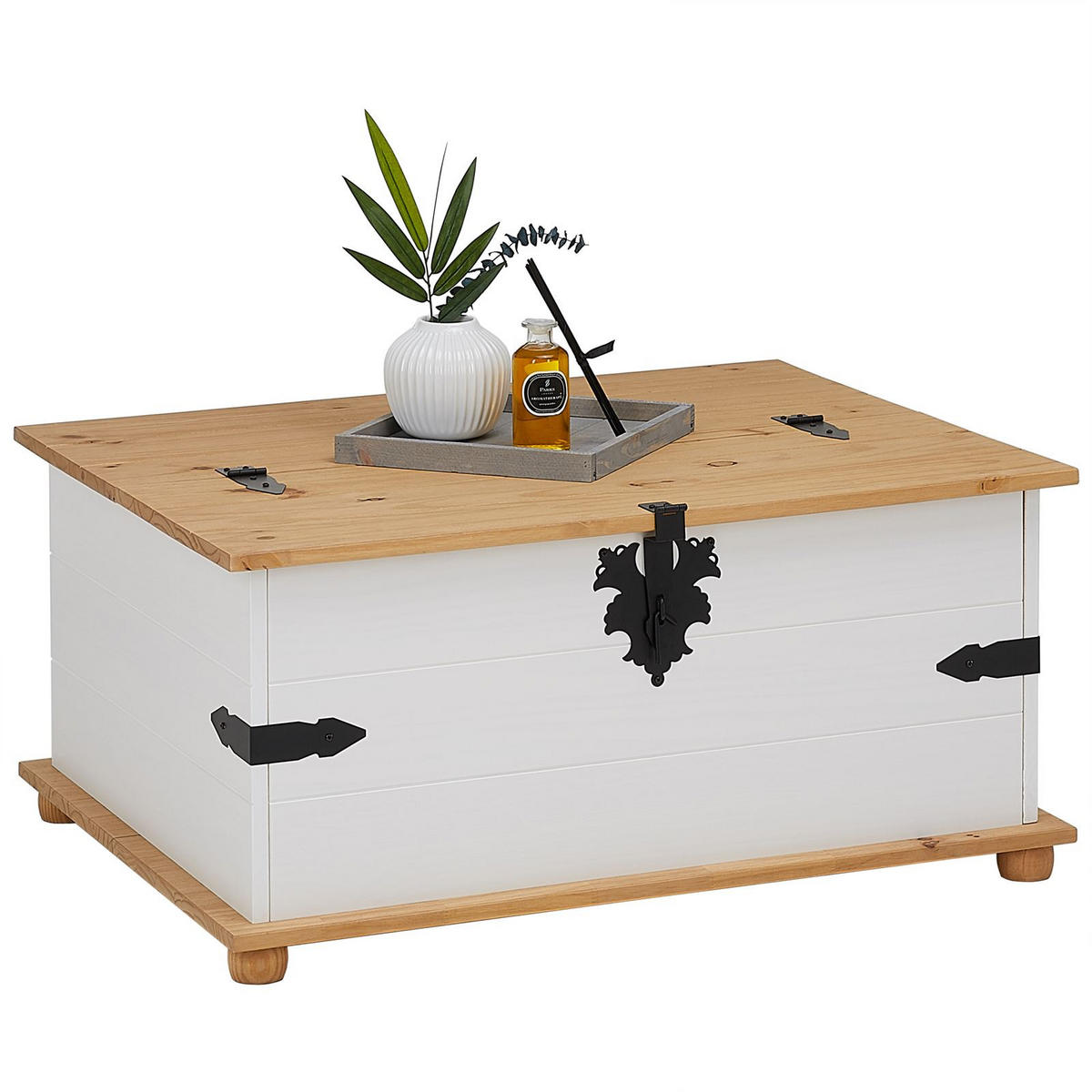 TRUHENTISCH TEQUILA - Weiß/Braun, Holz (72/92/44cm) - IDIMEX
