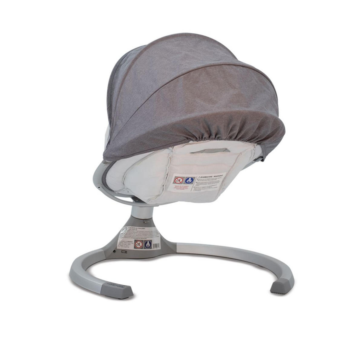 BABYWIPPE iSwing grau Bluetooth, Musikfunktion, Fernbedienung, Moskitonetz, USB-Anschluss - Grau, Metall - Cangaroo