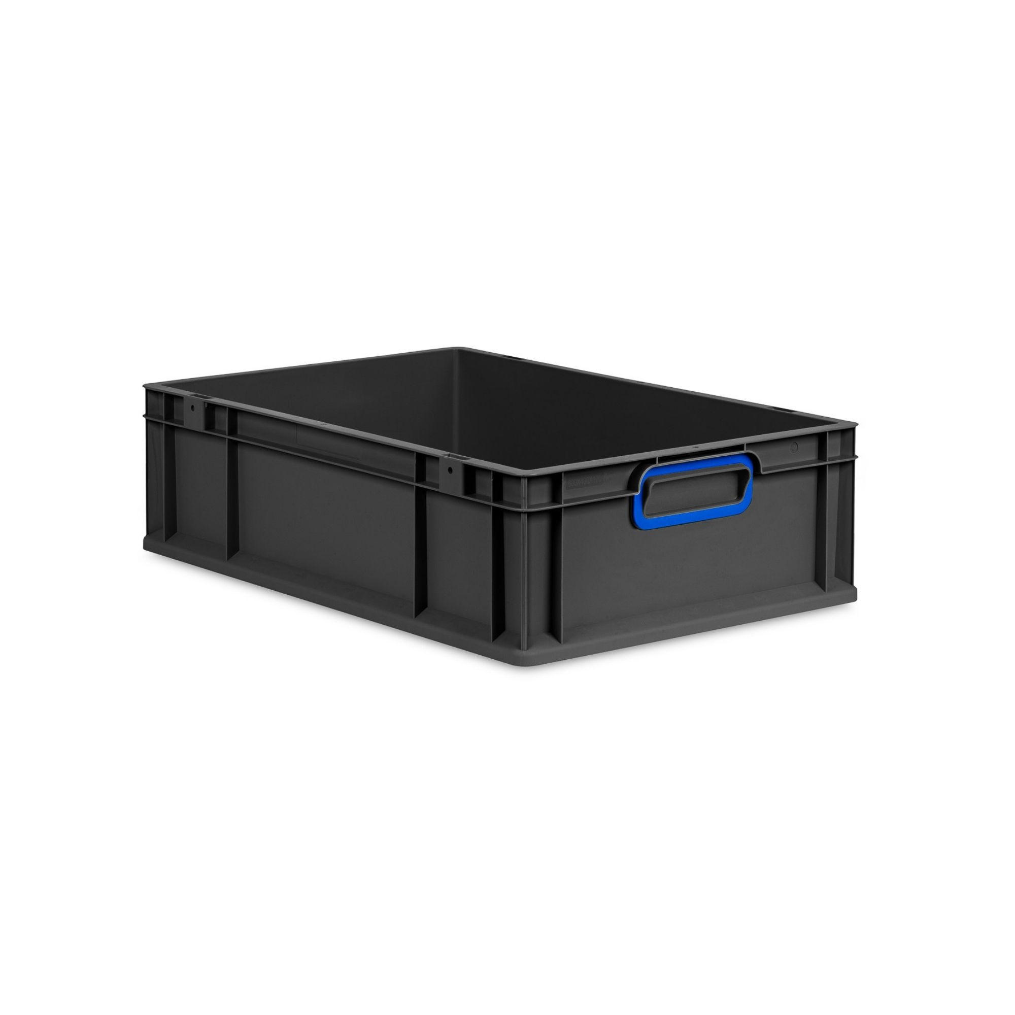 EUROBOX NextGen Color 17x40x60 cm 34 Liter Griffe blau zu, Schwarz - Blau/Schwarz, Kunststoff (40/17/60cm) - PROREGAL