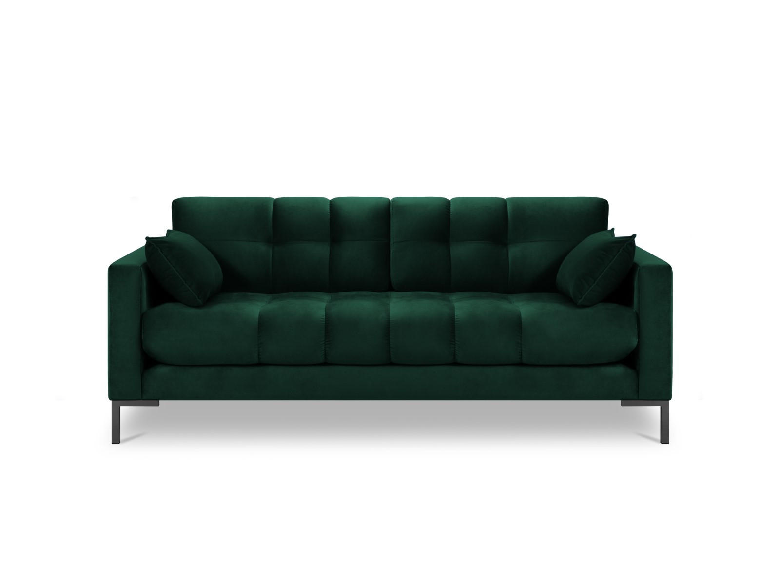 SOFA Mamaia aus Samt flaschengrün 2 Sitzplätze - Grün, Textil (92/75/152cm) - Micadoni