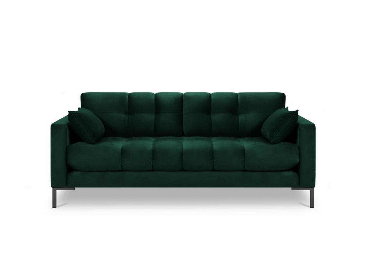 SOFA Mamaia aus Samt flaschengrün 2 Sitzplätze - Grün, Textil (92/75/152cm) - Micadoni