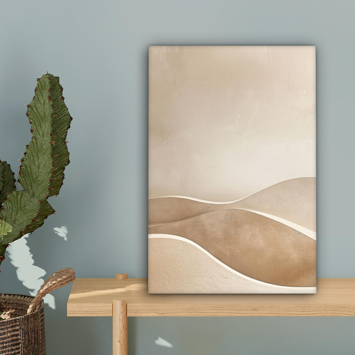 LEINWANDBILD Beige - Natur - Abstrakt - Modern 20x30 cm - Beige, Textil (20/30cm) - MuchoWow