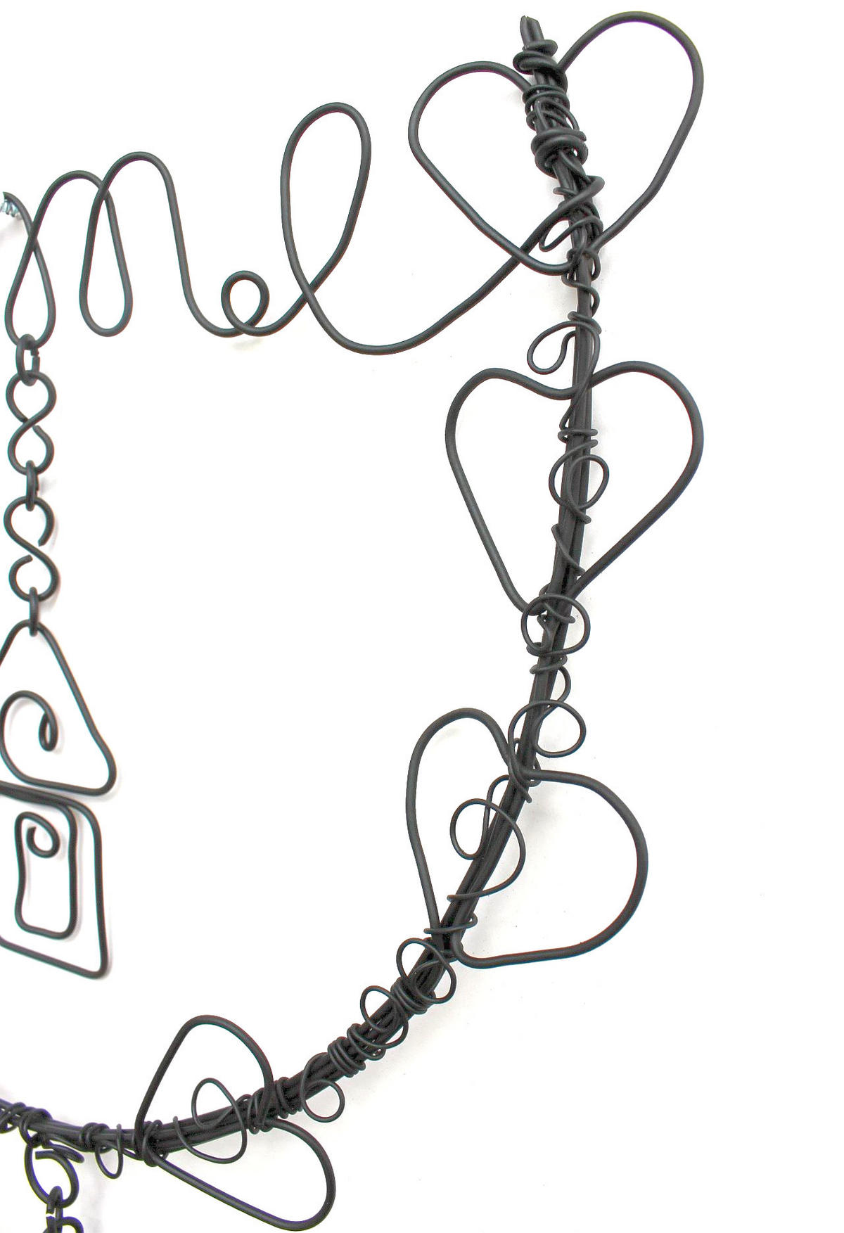 DRAHTBILD Herz aus Metall Schwarz 35 cm - Schwarz, Metall (31/35/1cm) - DanDiBo