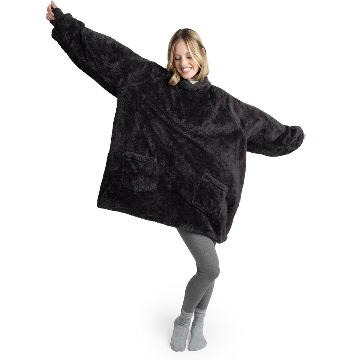 DECKENPULLOVER Loevbacken groß, Anthrazit - Anthrazit, Textil (90/92cm) - Blumtal
