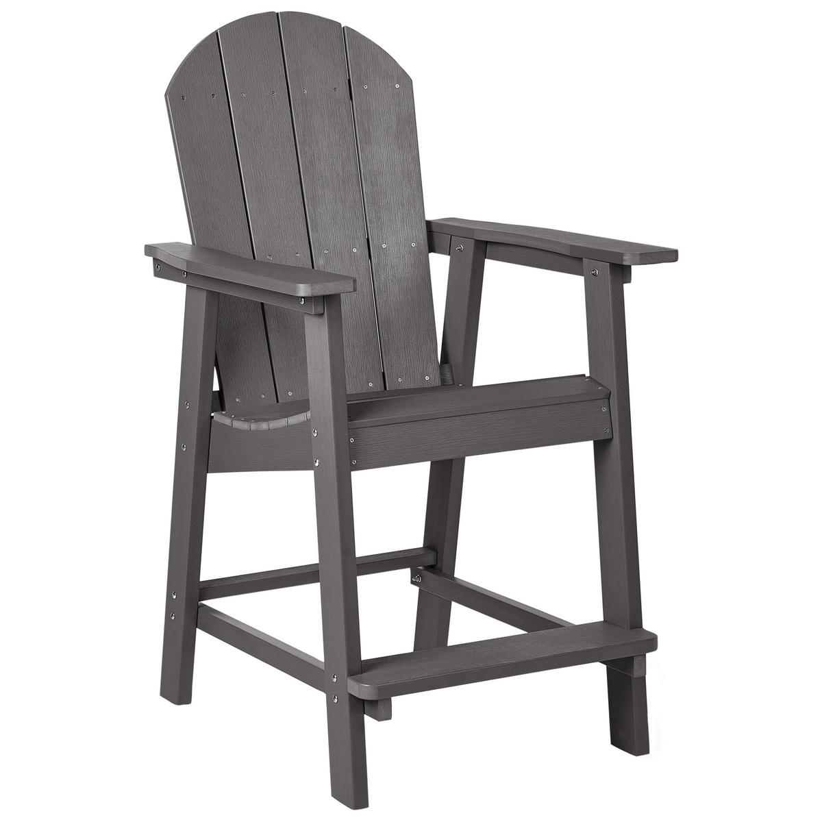 GARTEN-BARSTUHL Grau Adirondack - Grau, Kunststoff (58/124/71cm) - Beliani