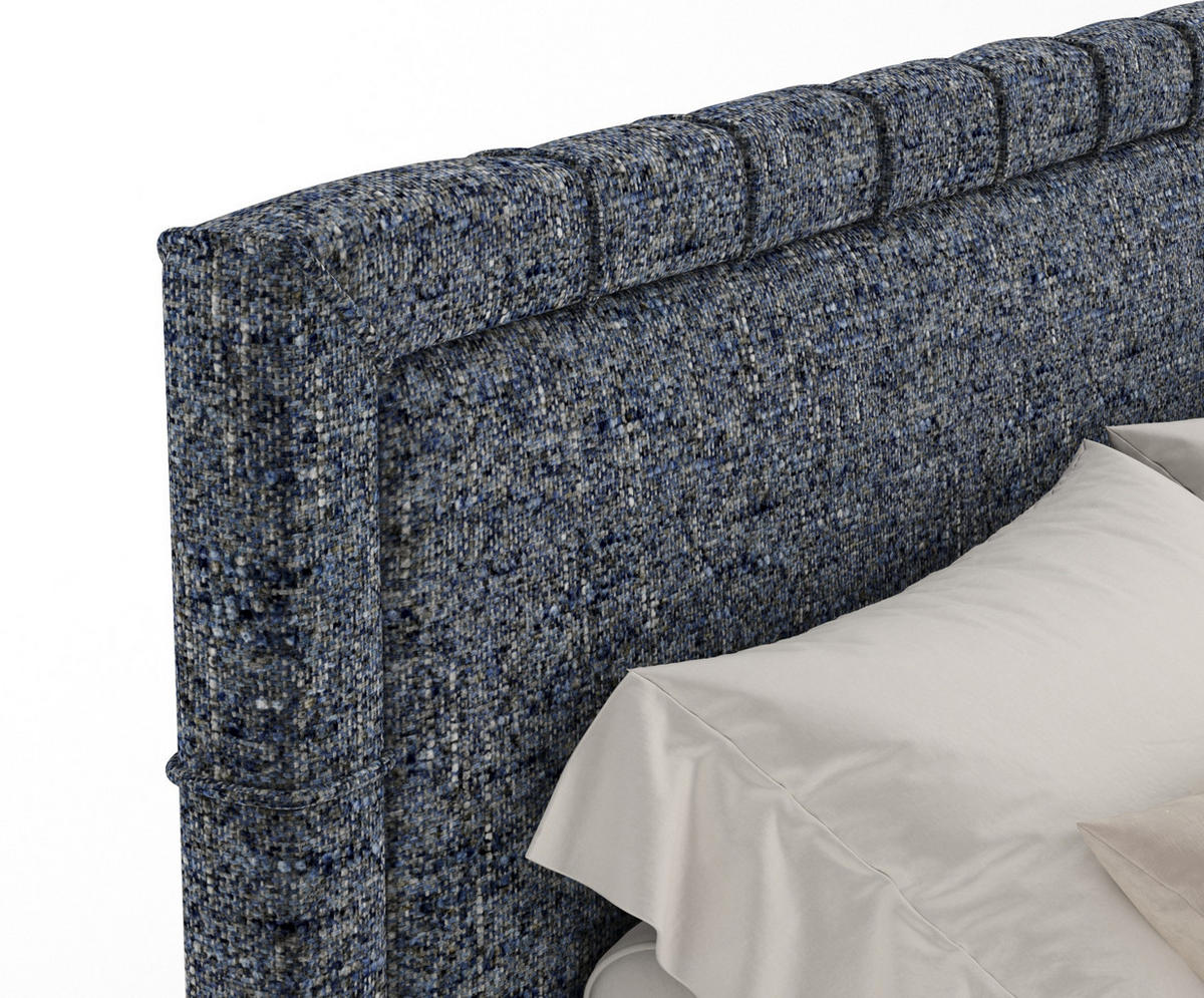 BOXSPRINGBETT Rosabel Marineblau 200/200 cm mit Matratze und Topper - Schwarz/Dunkelblau, Holz/Holzwerkstoff (200/200cm) - Maison de Reve