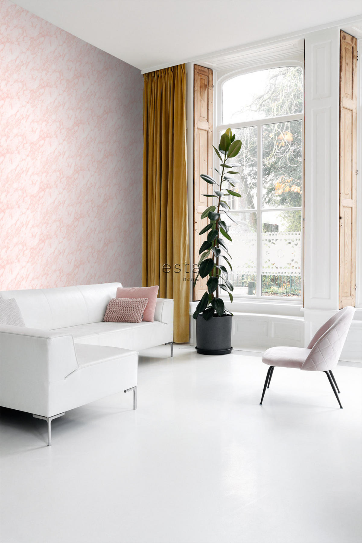 TAPETE Marmor-Optik 53 cm x 10.05 m - Pink, Papier (53/1000cm) - ESTAhome