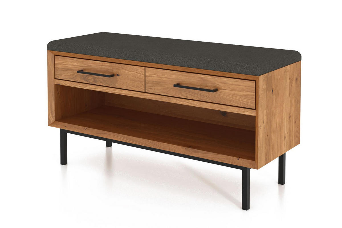 HALLENBANK LEON Wildeiche - Wildeiche, Holz (97/52/36cm) - byoak