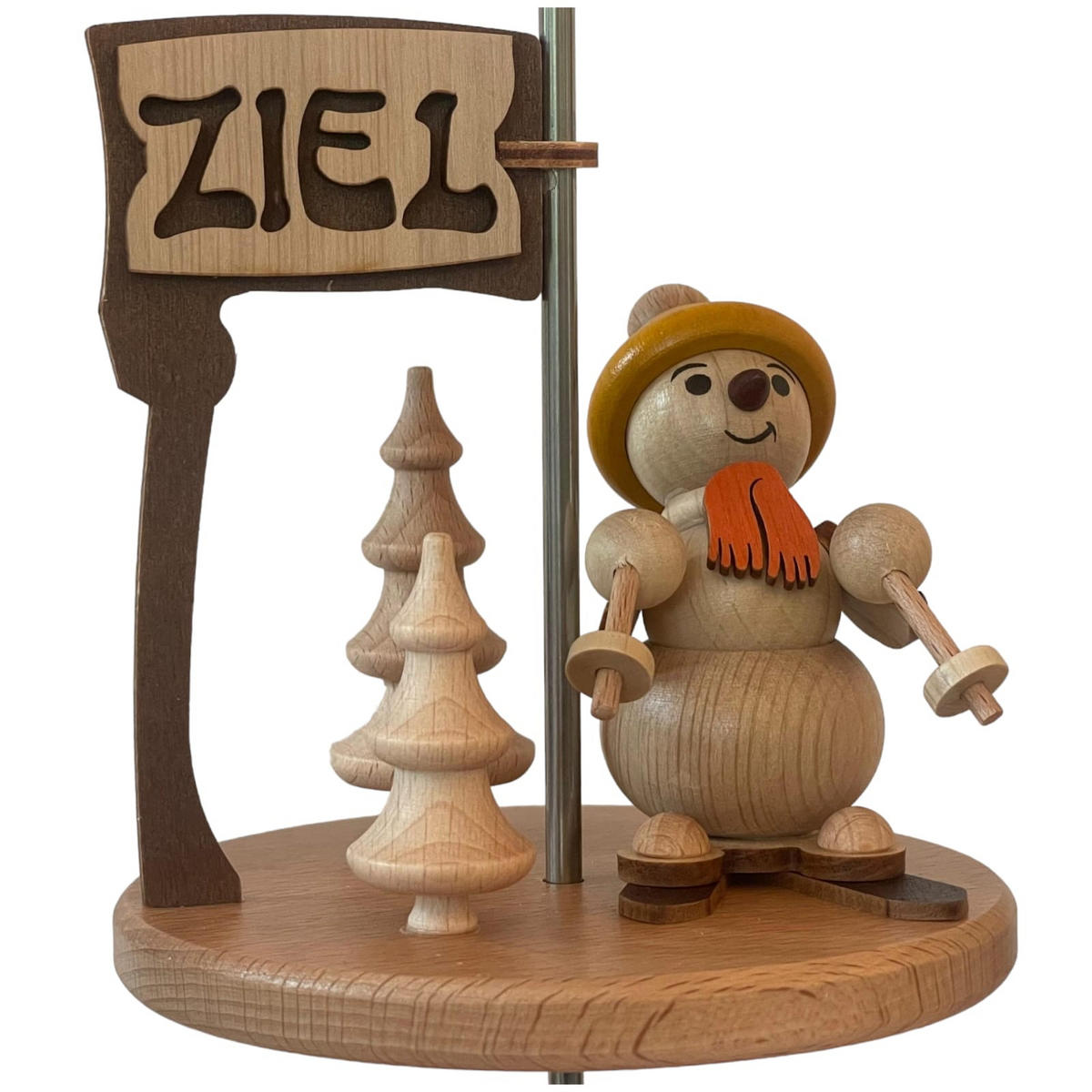 PYRAMIDE 2-stöckig Segel Schneemänner für 6 Teelichter 44/37/48 cm - Multicolor, Holz (37/48/44cm)