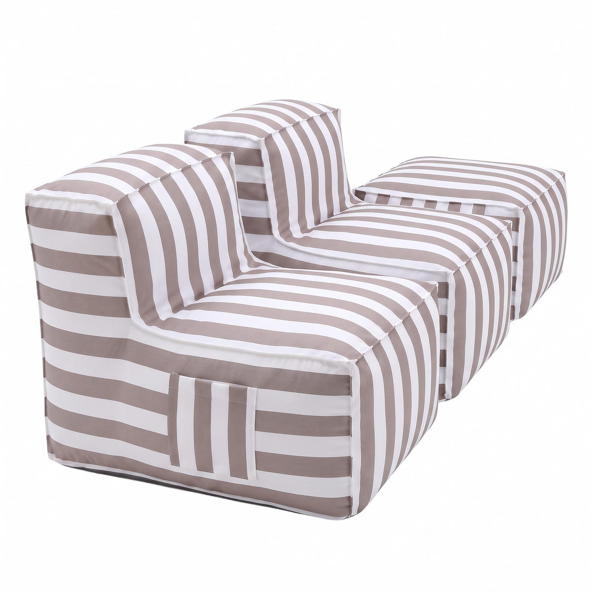 GARTENLOUNGE-SET SOFT SET 4 Beige - Beige, Textil - Muffo