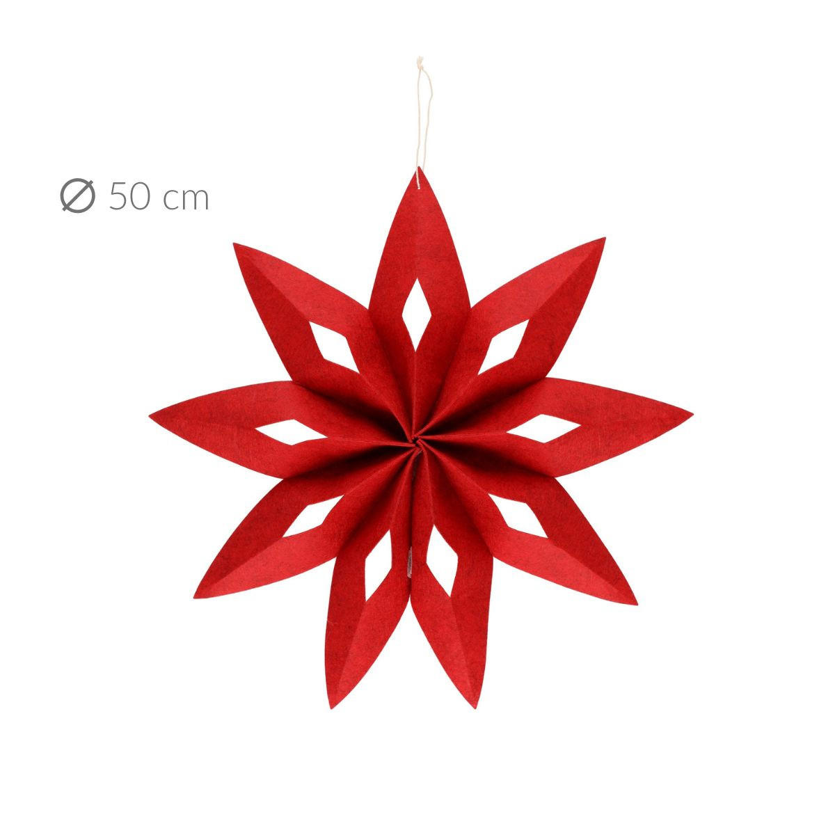 WEIHNACHTSSTERN Filz rot Ø 50 cm - Rot, Textil (50/5/50cm)