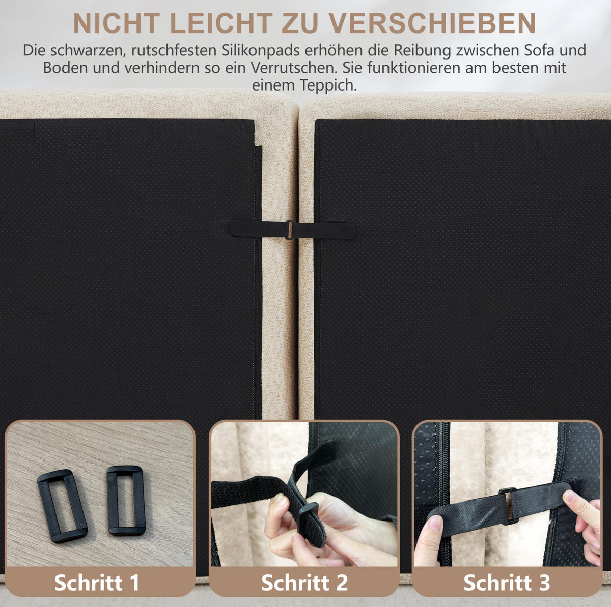 ECKSOFA 366/165/79 cm 4-Sitzer beige-weiß aus granuliertem Fleece modular mit Ottomane - Creme, Textil (165/366cm) - OKWISH