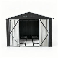 GERÄTEHAUS 300/248.6/191.5 cm Schwarz mit Integrierter Bodenrahmen (7,46 m²) - Schwarz, Metall (248.6/191.5/300cm) - Oxeza