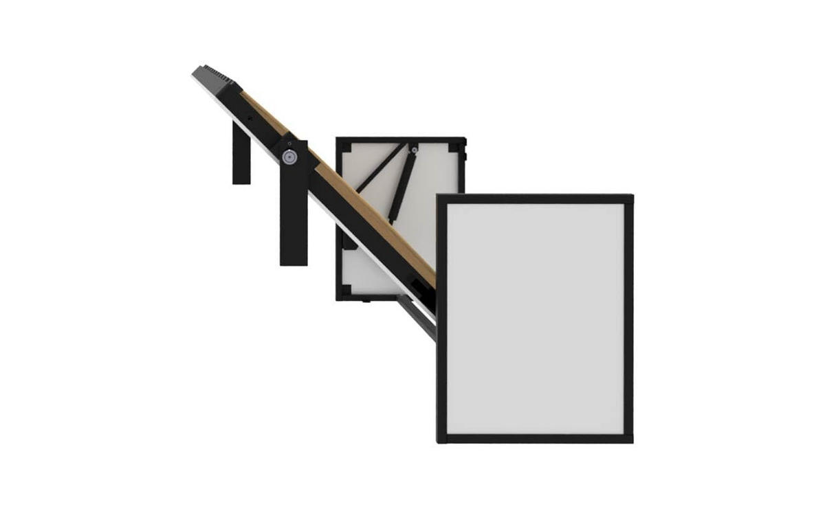 SCHRANKBETT Morphy Studio Modulares SizeFlex- und TypeFlex-System - 90x190, Horizontal - Schwarz, Metall (190/90cm) - WallBedKing