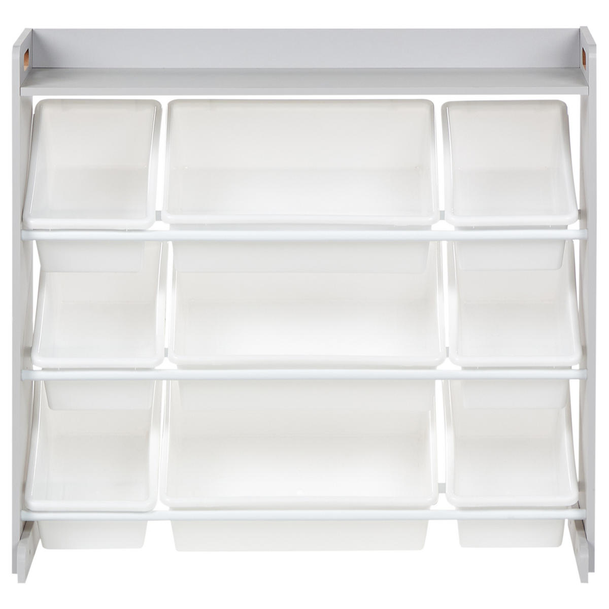 RAFT cu 9 cutii de depozitare 78 cm gri Collie - alb/gri închis, compozit lemnos (86/78/39cm) - Beliani