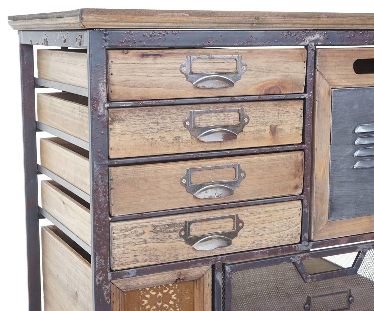 APOTHEKER-SCHRANK TANNE MASSIV Multicolor - Multicolor, Holz (56/143/33cm) - MCW