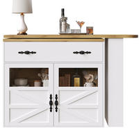 SIDEBOARD 138-204x39x104 cm, drehbar, Schubladen, Weiß - Weiß, Holz (204/104/39cm)