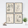 POSTER Set mit 4 Jahrgang Feuerwehr Patent A4 Rahmenlos - Klar, Papier (29.7/3cm) - Nacnic