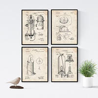 POSTER Set mit 4 Jahrgang Feuerwehr Patent A4 Rahmenlos - Klar, Papier (29.7/3cm) - Nacnic