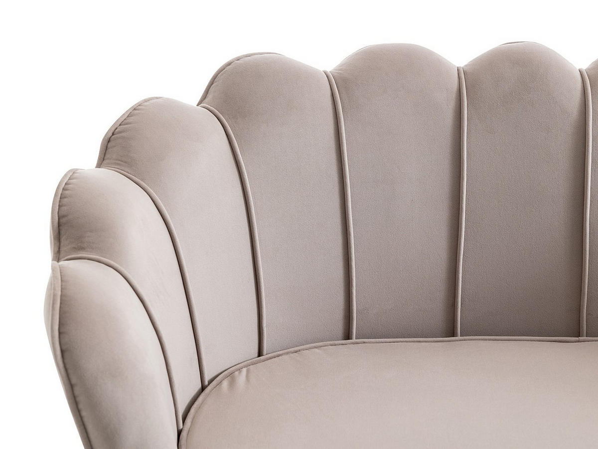 SOFA ohne Schlafmöglichkeit - 2 Personen-Sitzer - Samt, Stoff - Taupe - - Taupe, Textil (124/78/73cm) - Vente-Unique