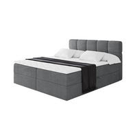 BOXBETT mit Matratze H3 - FAMA - 140x200 cm Dunkelgrau Poso - Taupe, Holzwerkstoff (140/200cm) - ALTDECOR