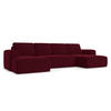 WOHNLANDSCHAFT Samt Stoff Rot - Bordeaux/Rot, Kunststoff/Textil (333/91/160cm) - Makamii