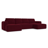 WOHNLANDSCHAFT Samt Stoff Rot - Bordeaux/Rot, Kunststoff/Textil (333/91/160cm) - Makamii