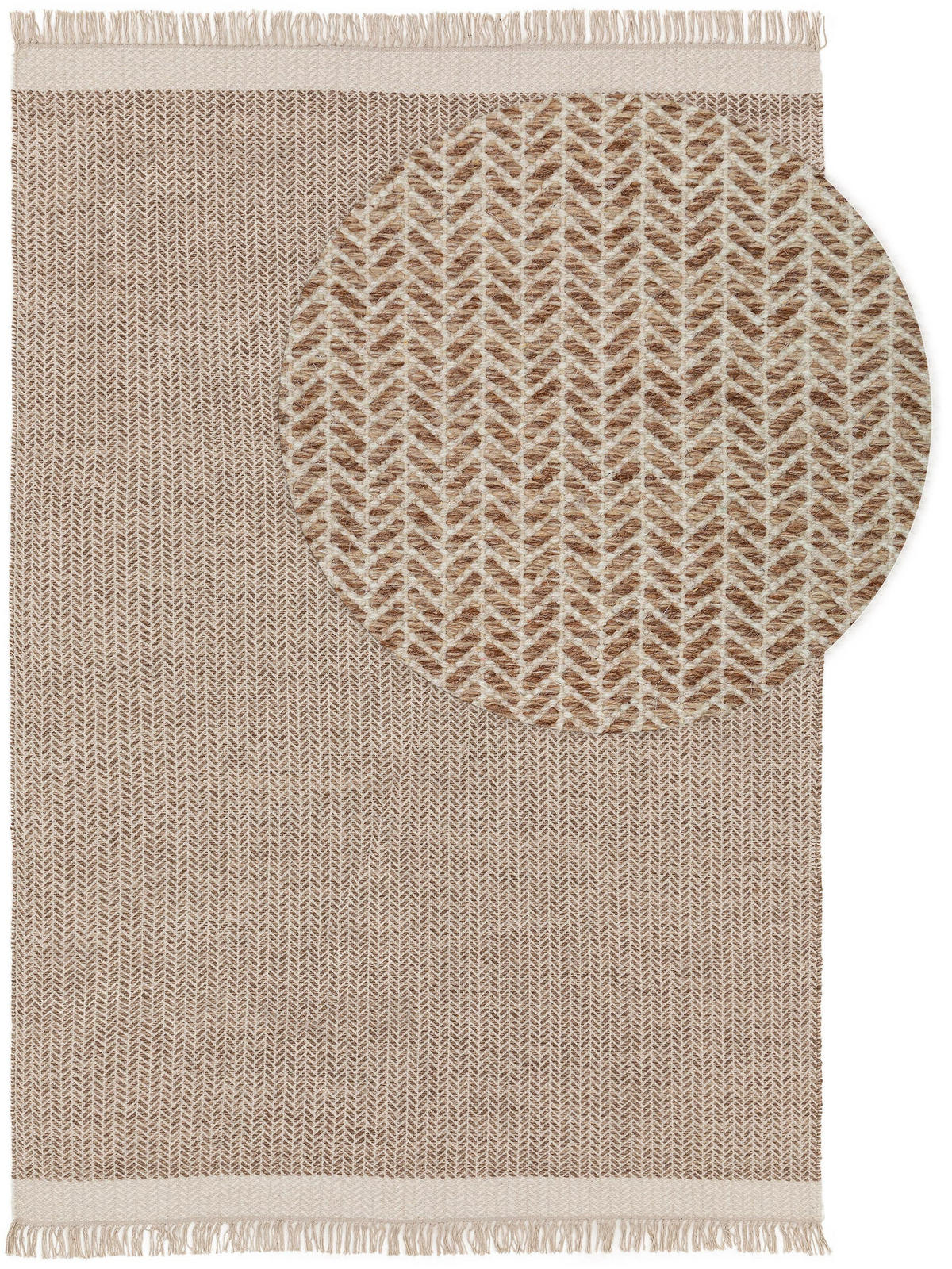 WOLLTEPPICH Kim Beige 160x230 cm - Beige, Textil (160/230cm) - benuta Pure