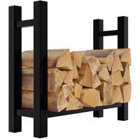 KAMINHOLZREGAL 80/30/80 cm Metall schwarz - Schwarz, Metall (80/80/30cm) - CLP